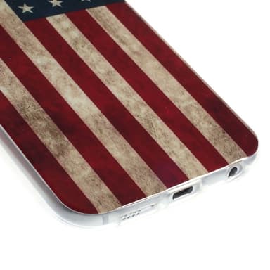 TPU Skal Samsung Galaxy S6 Retro US American Flag