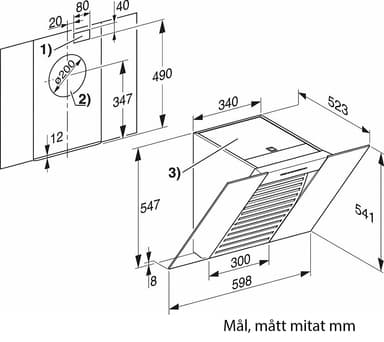 Miele Vägghängd Köksfläkt DA6066W (svart 60cm)