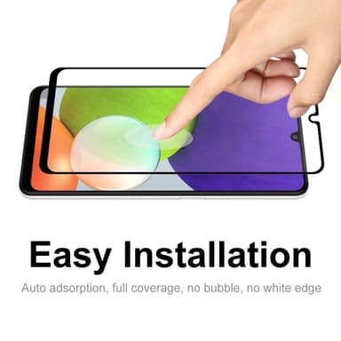 Samsung Galaxy A22 4G HAT PRINCE Heltäckande Härdat glas Svart