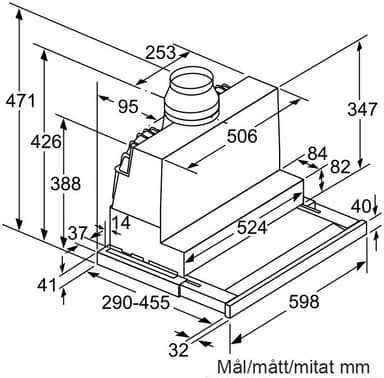 Bosch AccentLine integrerad köksfläkt DFS067K50