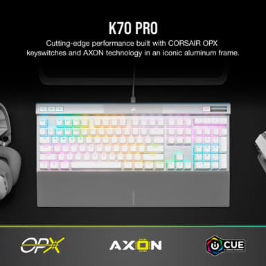 Corsair K70 PRO RGB mekaniskt tangentbord för gaming (vitt)