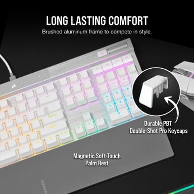 Corsair K70 PRO RGB mekaniskt tangentbord för gaming (vitt)