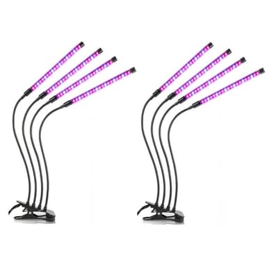 INF Växtlampa / växtbelysning med 4 flexibla LED lysrör 2-pack