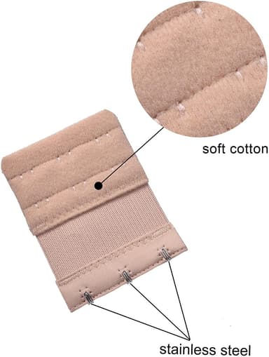 Bh-förlängare Vit/Svart/Ljust beige 3-pack