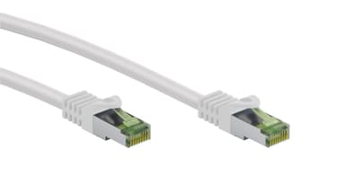 Goobay RJ45 patchkabel med CAT 8.1 S/FTP råkabel, AWG 26, vit