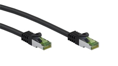 Goobay RJ45 patchkabel med CAT 8.1 S/FTP råkabel, AWG 26, svart