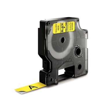 DYMO D1 märktejp standard 12mm, svart på gult, 7m rulle (S0720580)