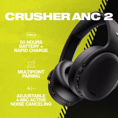 Skullcandy Crusher ANC 2 trådlösa around ear-hörlurar (svarta)