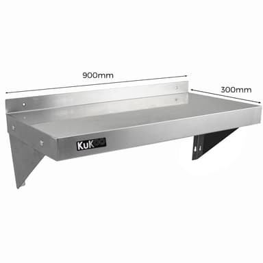 2 x Kommersiella Hyllor för Storkök i Rostfritt Stål 900 x 300 mm