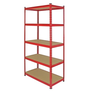 Monster Racking Z-Rax Extra Starka Stålhyllor, Röd , 90 cm B, 45 cm D