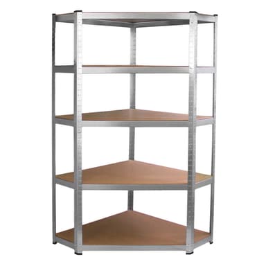 Galwix 90cm Hyllpaket: Hörnhylla och 4 Garagehyllor