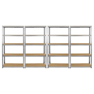 Galwix 90cm Hyllpaket: Hörnhylla och 4 Garagehyllor