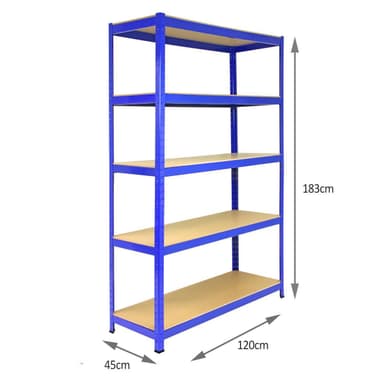 T-Rax Robust Förvaringshylla, Blå, 120cm B, 45cm D