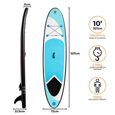 3m Uppblåsbar Paddle Board Blå