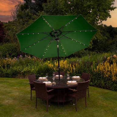 Grönt 2.7m LED Lutande Parasoll