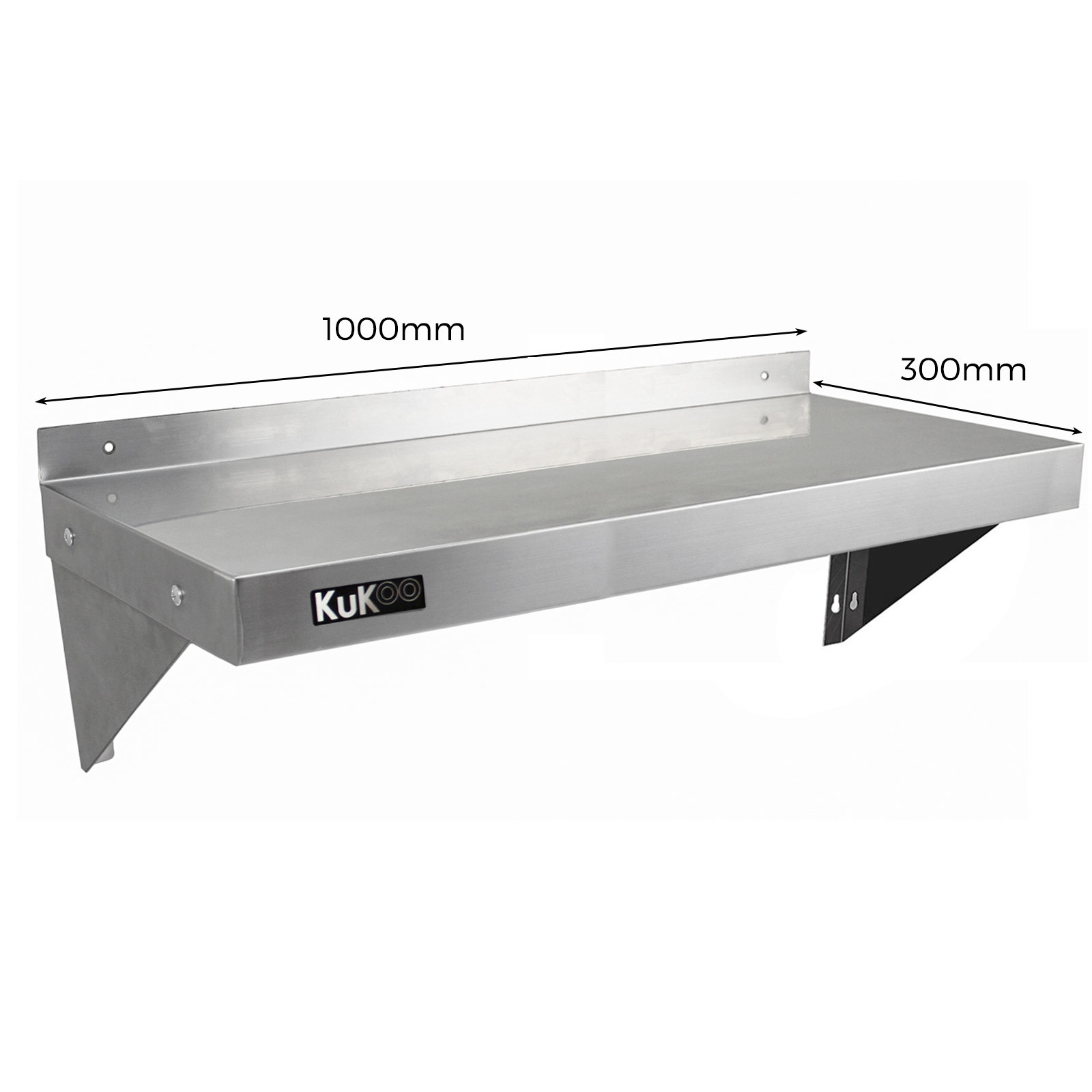 2 x Kommersiella Hyllor för Storkök i Rostfritt Stål 1000mm x 300mm