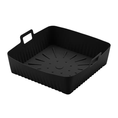 Silikonskål för fritös 23x21x6,5 cm Svart
