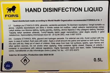 5-pack Handdesinfektion 80% Alkohol, 500ml / Totalt 2,5 liter