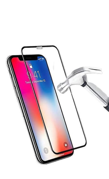 2-Pack iPhone 14 Plus Skärmskydd i 9H Härdat glas, Svart ram