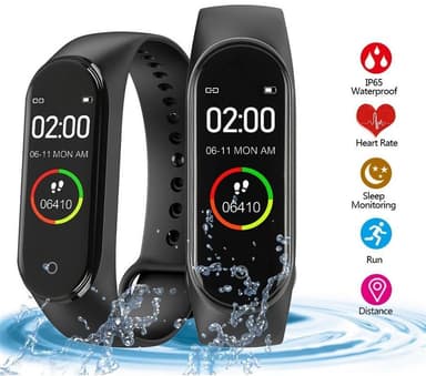 Smart aktivitetsarmband till iPhone och Android, Svart