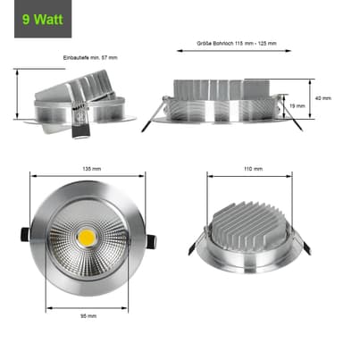 10 x LED COB Infälld Strålkastare Infälld armatur infälld spot lampa plats runt