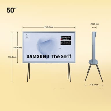 Samsung 50" The Serif LS01B 4K QLED Smart TV (2023/blå)