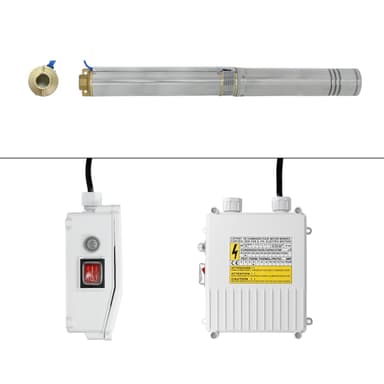 Djup brunn pump Brunnen pumpar dränkbar pump rörpump 1100 W 9000 l / h 9,4 bar