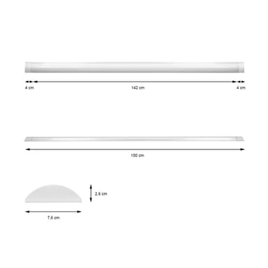 ECD Germany 15x LED taklampa - 150 cm - 45W - AC 220-240V - 3308 lumen - varm