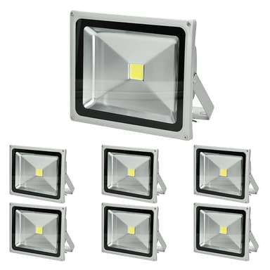 ECD Germany 7 delar LED-strålkastare utomhus 30W med rörelsedetektor - 6000K