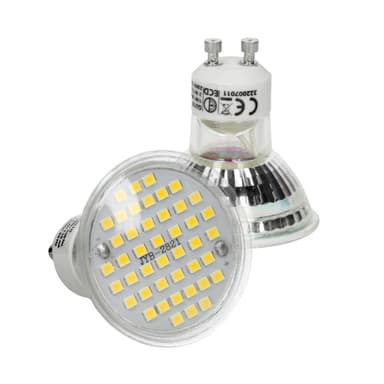 Pack av 10 GU10 LED Infälld spotlight glödlampa Ställe gral lampa 44SMD glas 3W
