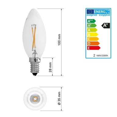 10xE14 LED-lampa ljus lampor glödlampa glödlampa tappning varm vit 2W