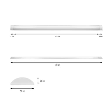 ECD Germany LED-lampa skrivbord lampa taklampa panel Taklampa värma vit 120cm