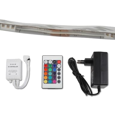 SMD LED Strip Bar Band + fjärrkontroll + strömförsörjning 5m 500cm RGB 5050