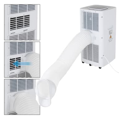 ECD Germany Mobil luftkonditionering 4In1 Luftkylare 5000 BTU 1,5KW, tyst, 3