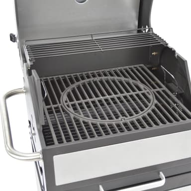 LANDMANN GRILLCHEF 11517 Kolgrillvagn 45x44 cm, grillvagn med dubbelväggigt lock