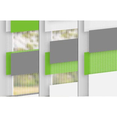 ECD Germany dubbel rullgardin 60 x 150 cm - grön-grå-vit - Klemmfix - dubbel