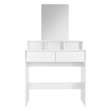 Klädbord med rektangulär spegel 80x40x140 cm Vit spånskiva ML Design
