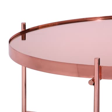 WOMO-DESIGN design soffbord Ø 75x35 cm i koppar vardagsrumsbord, runt sidobord,