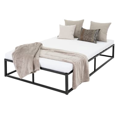 ML Design Metalbädd 120x200cm på stålram med slattram, svart, sängram av metall,