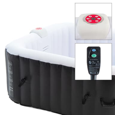 ECD Germany Uppblåsbar bubbelpool utomhus för 4 personer, 100 massagestrålar,