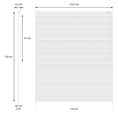 ECD Germany aluminium persienner 110 x 130 cm - Vit - aluminiumlameller -