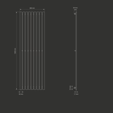 480 x 1400 mm Stella Desihnheikörper panelradiatorer kylarradiator Vit