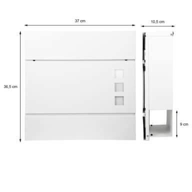 ECD Germany modern design brevlåda med tidningsfack 37x10,5x36,5cm