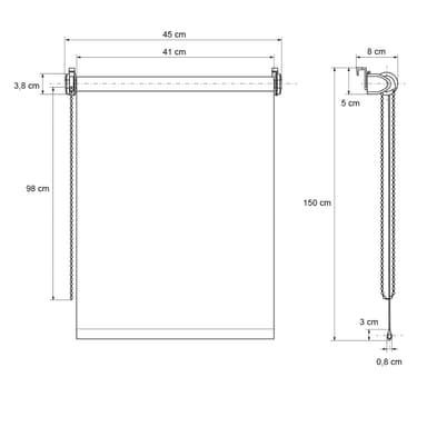 ECD Germany mörkläggningsgardin 45 x 150 cm - mörkblå - Klemmfix - utan borrning