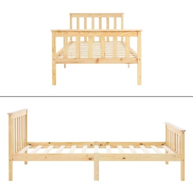 Sängbord med lamellstomme 90x200 cm naturtäckt furu ML-Design