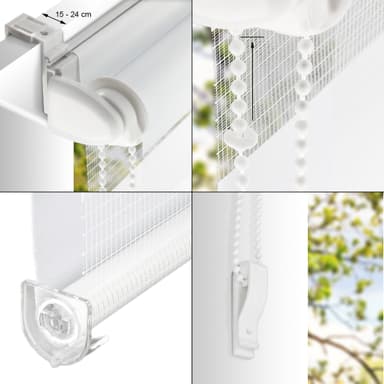 ECD Germany Dubbelblind blinda Duo blinda rullgardin 45x150cm Grön Grå Vit