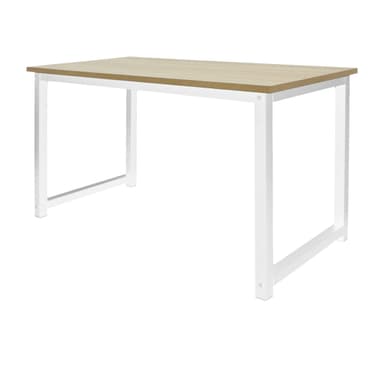 ML-Design skrivbord datorbord 120x60x74,5 cm trä ek och vitt med robust