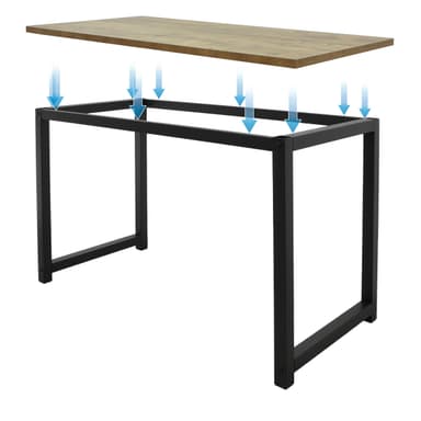 ML-Design skrivbord med en modern design, 120x60x75 cm, Natural Black, metallram
