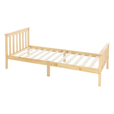 Sängbord med lamellstomme 90x200 cm naturtäckt furu ML-Design