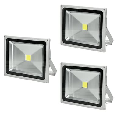 ECD Germany 3 delar LED-strålkastare utomhus 30W med rörelsedetektor - 6000K